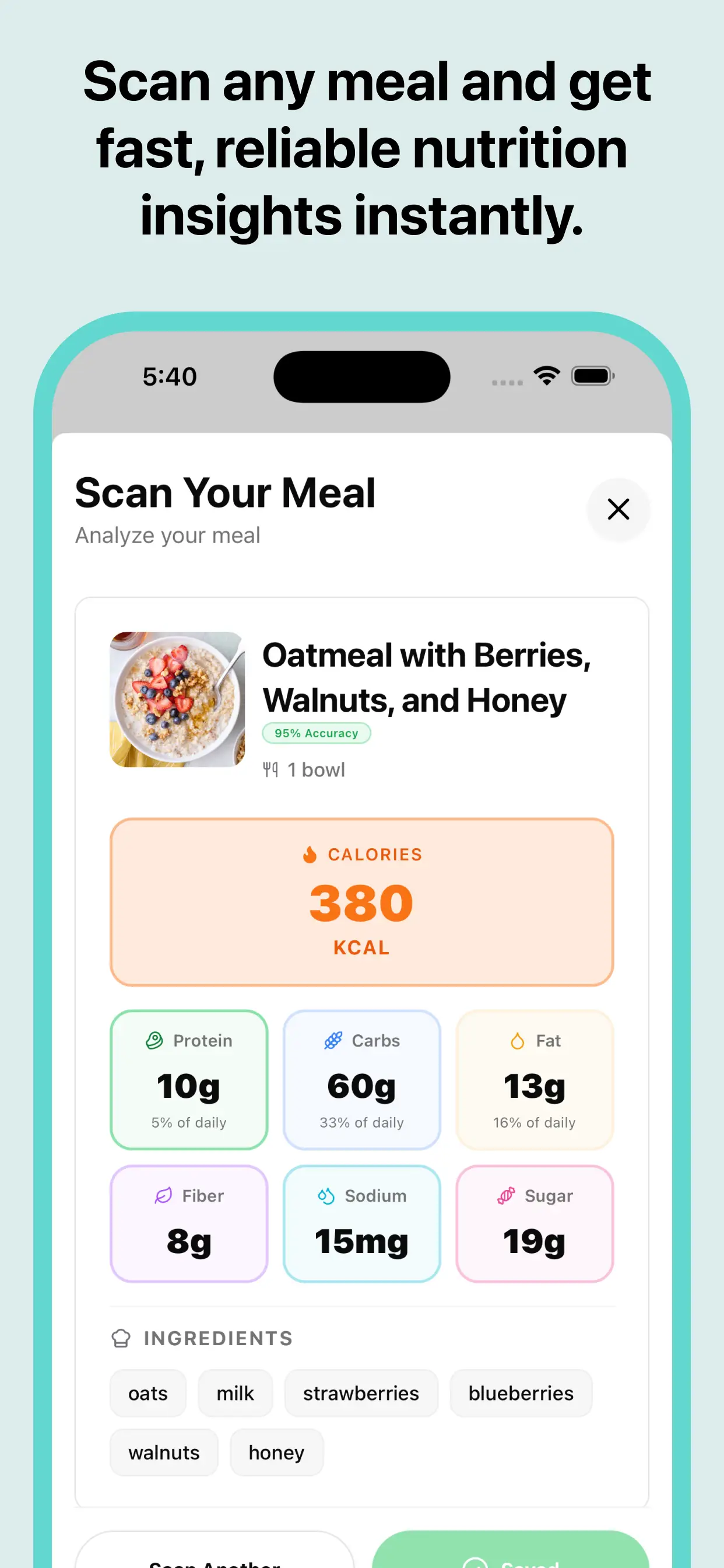AI meal scanning