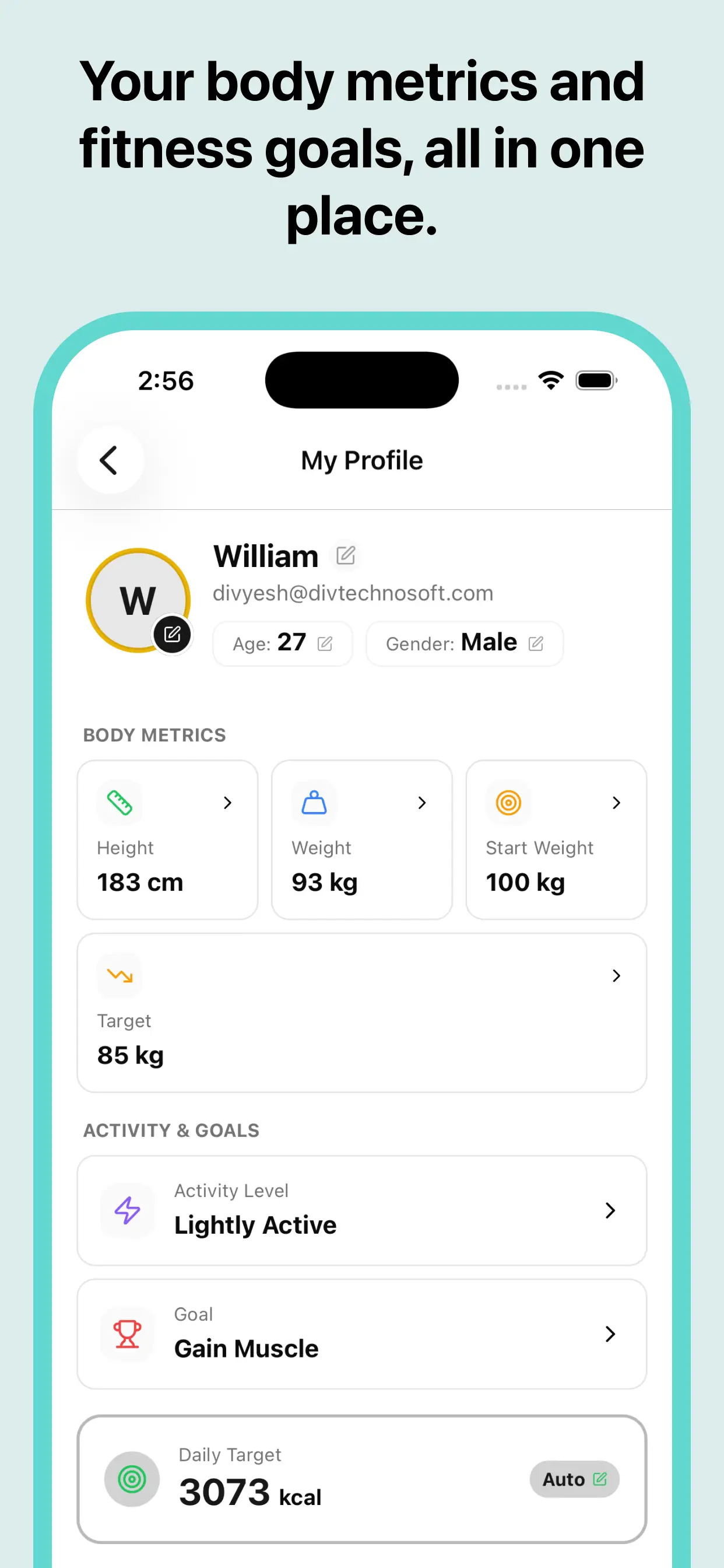 Body metrics profile
